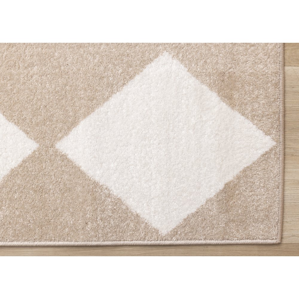 Boho Carpet Beige Rug, Modern 5x7 Rug for Living Room or Cozy Bedroom. Picture 6