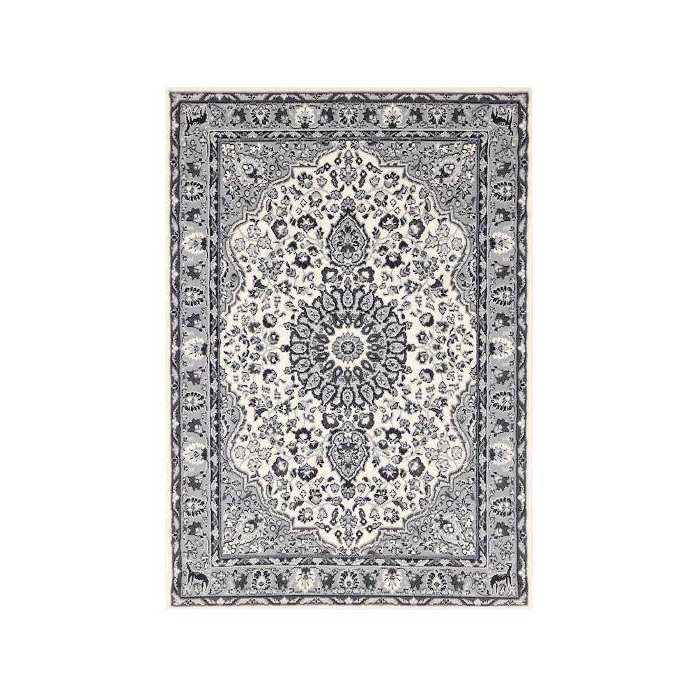 Functional Style Grey Traditional Area Rug, 4'7" x 6'7". Picture 1