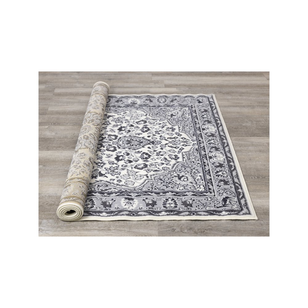 Functional Style Grey Traditional Area Rug, 4'7" x 6'7". Picture 8