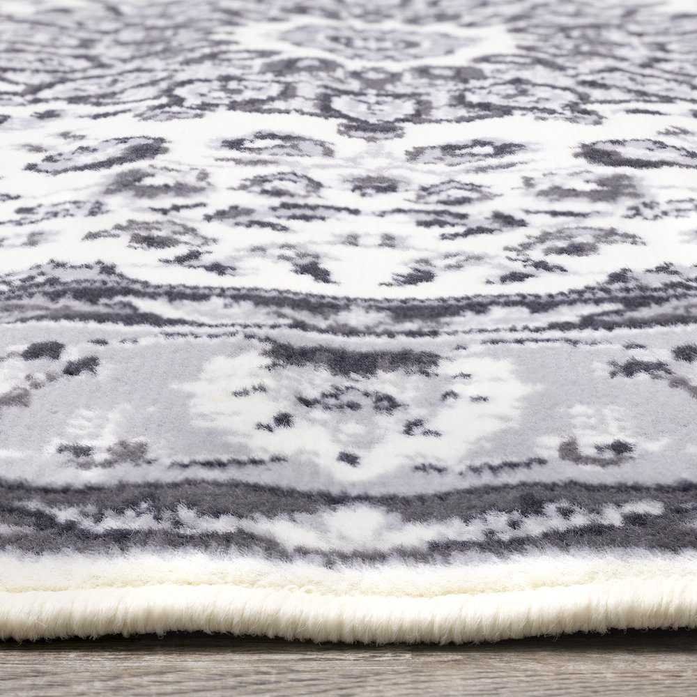 Functional Style Grey Traditional Area Rug, 4'7" x 6'7". Picture 5