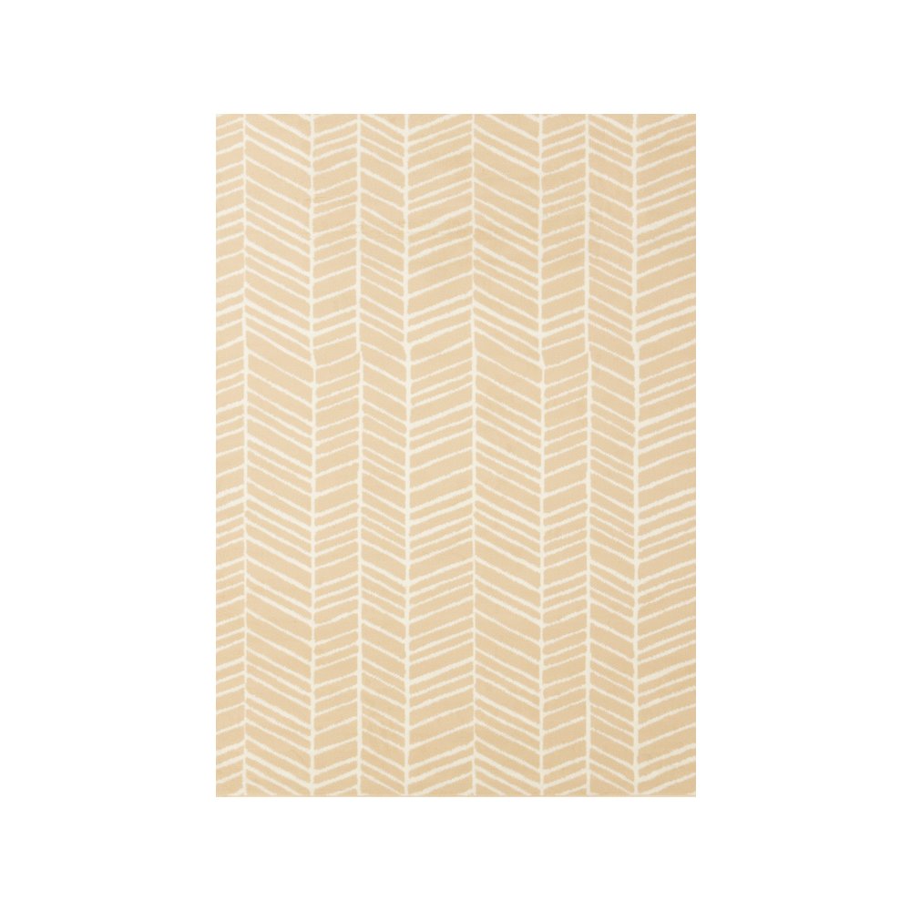 Functional Style Cream Beige Herringbone Rug, 4'7" x 6'7". Picture 1