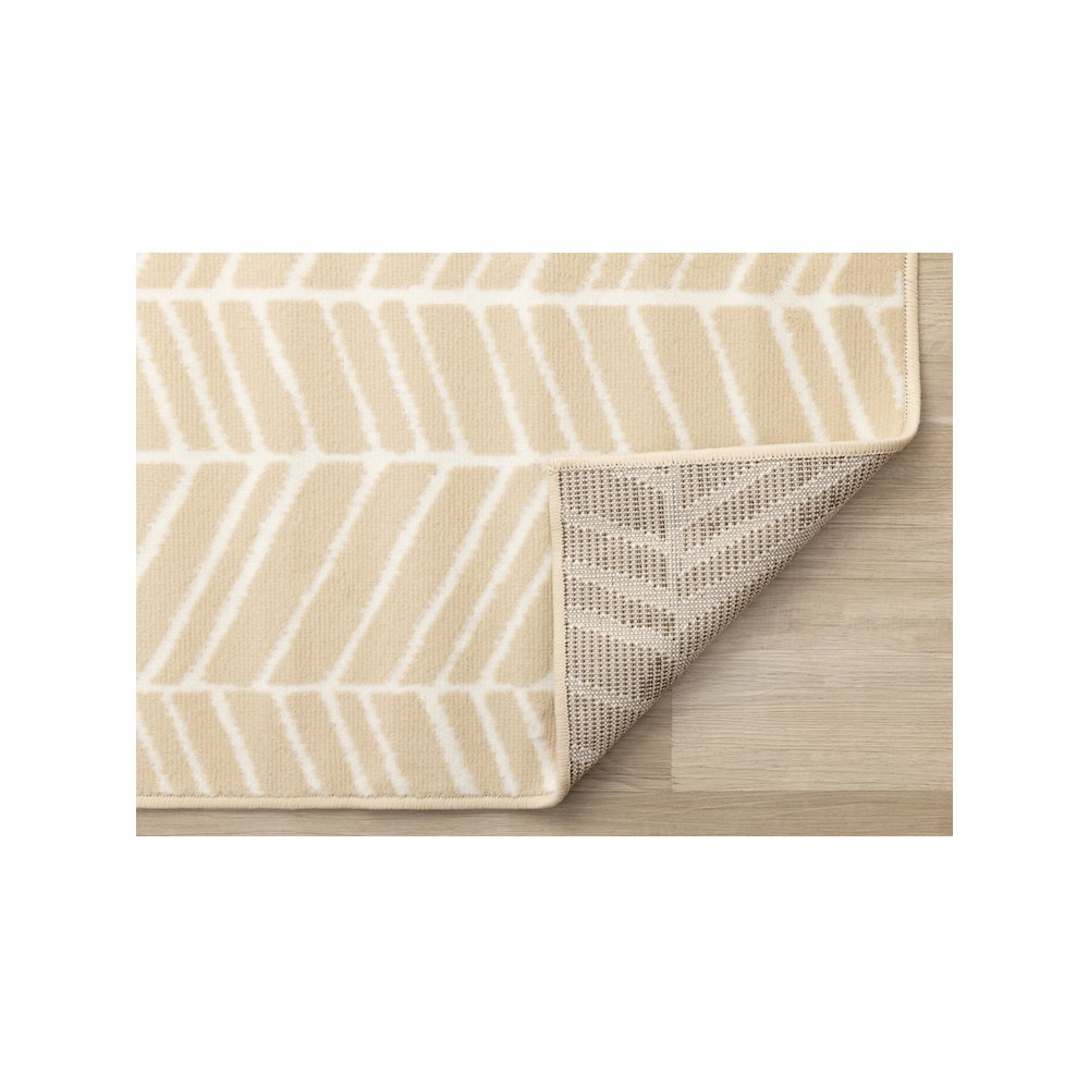 Functional Style Cream Beige Herringbone Rug, 4'7" x 6'7". Picture 7