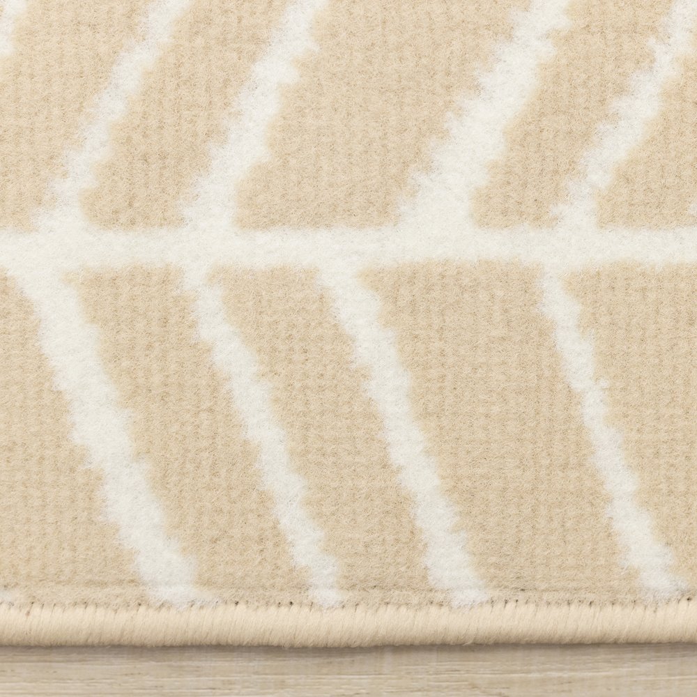 Functional Style Cream Beige Herringbone Rug, 4'7" x 6'7". Picture 10
