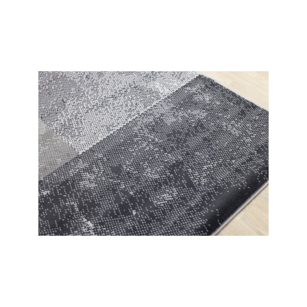 Functional Style Grey Faded Geometric Rug, 4'7" x 6'7", 5'3" x 7'4". Picture 4