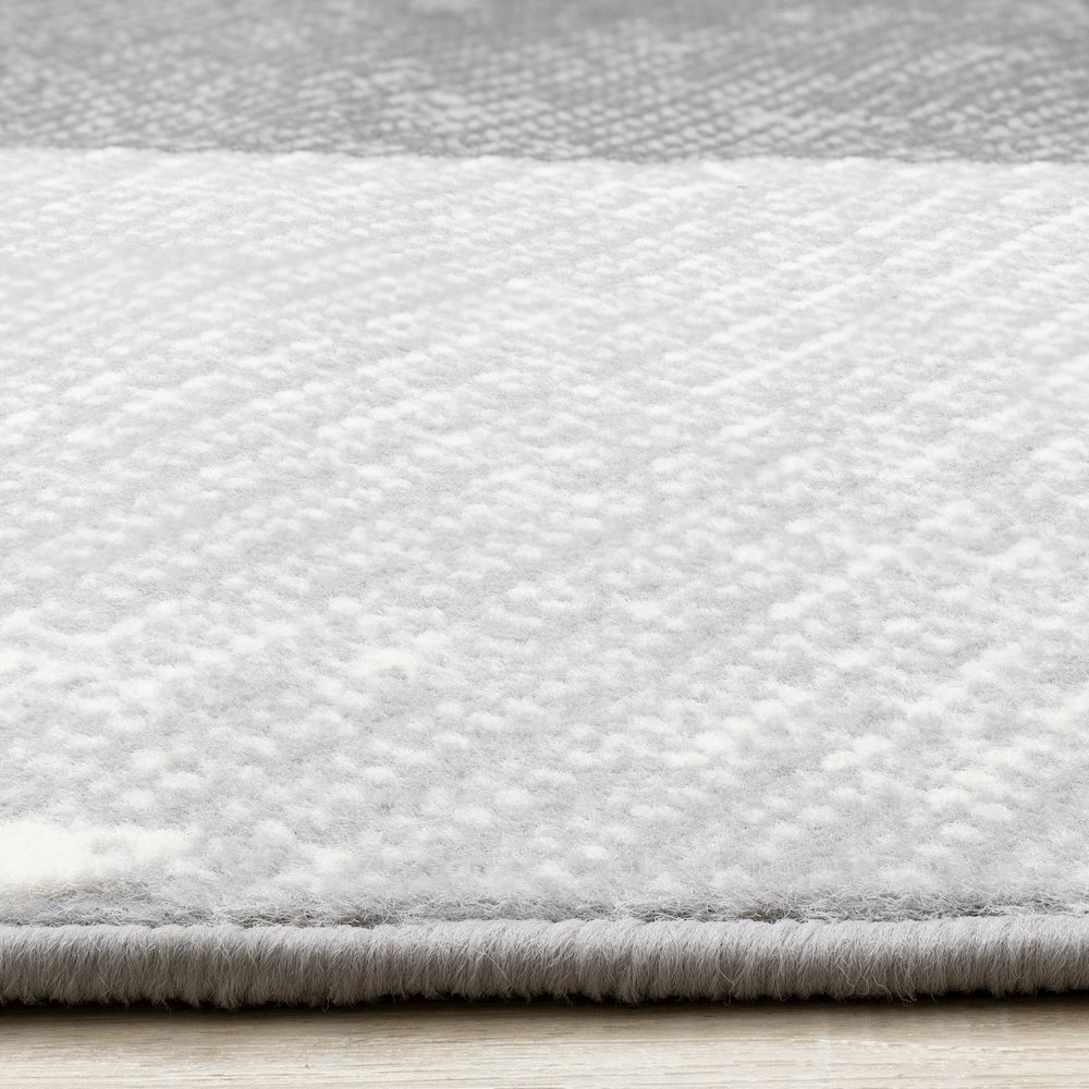 Functional Style Grey Faded Geometric Rug, 4'7" x 6'7", 5'3" x 7'4". Picture 5
