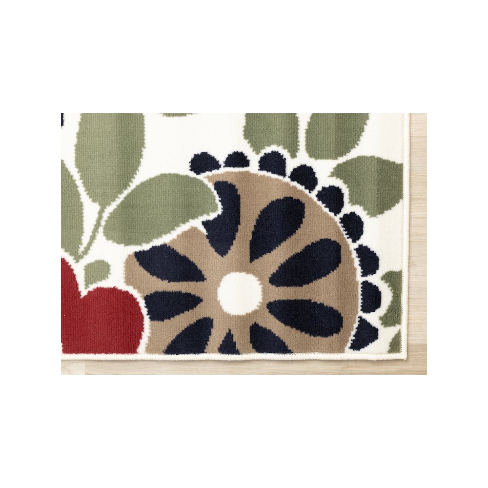 Functional Style Red Cream Floral Rug, 4'7" x 6'7", 4'7" x 6'7". Picture 6