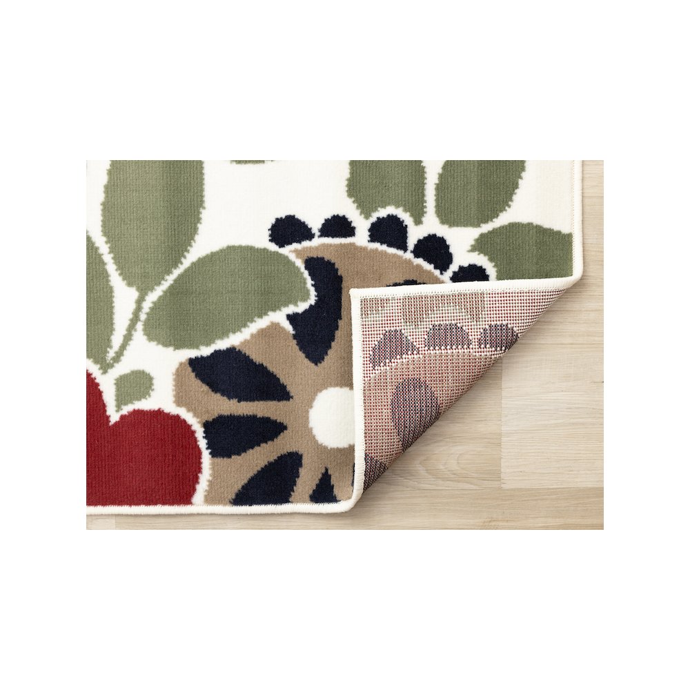 Functional Style Red Cream Floral Rug, 4'7" x 6'7", 4'7" x 6'7". Picture 7