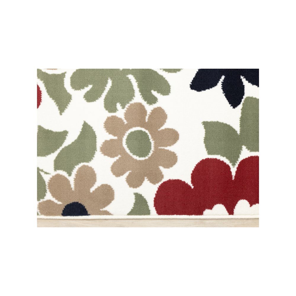 Functional Style Red Cream Floral Rug, 4'7" x 6'7", 4'7" x 6'7". Picture 9