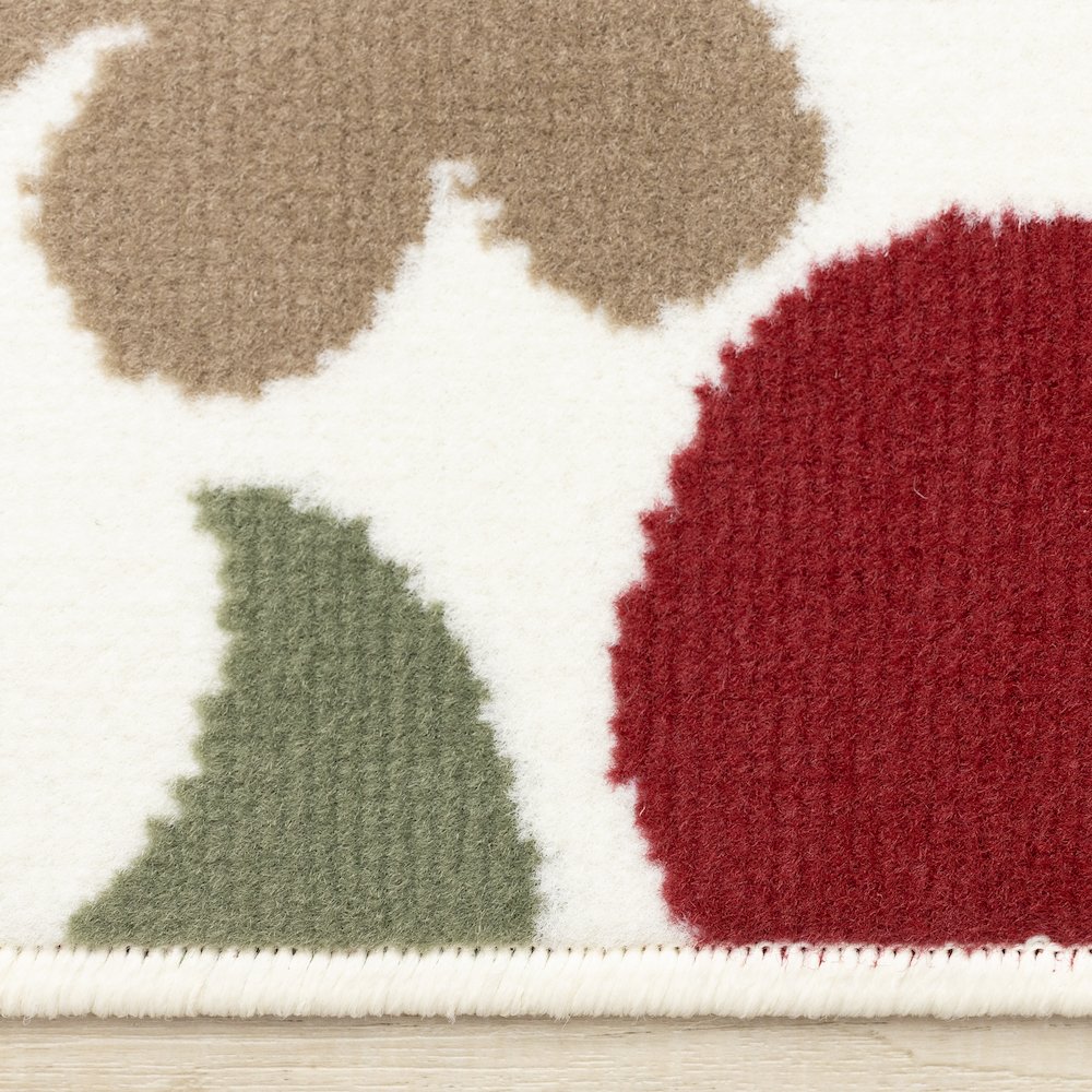 Functional Style Red Cream Floral Rug, 4'7" x 6'7", 4'7" x 6'7". Picture 10