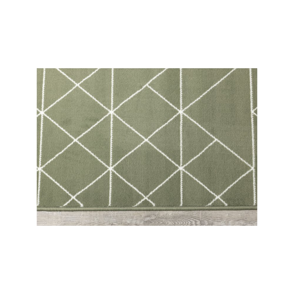Functional Style Green Cream Geometric Rug, 4'7" x 6'7", 4'7" x 6'7". Picture 9