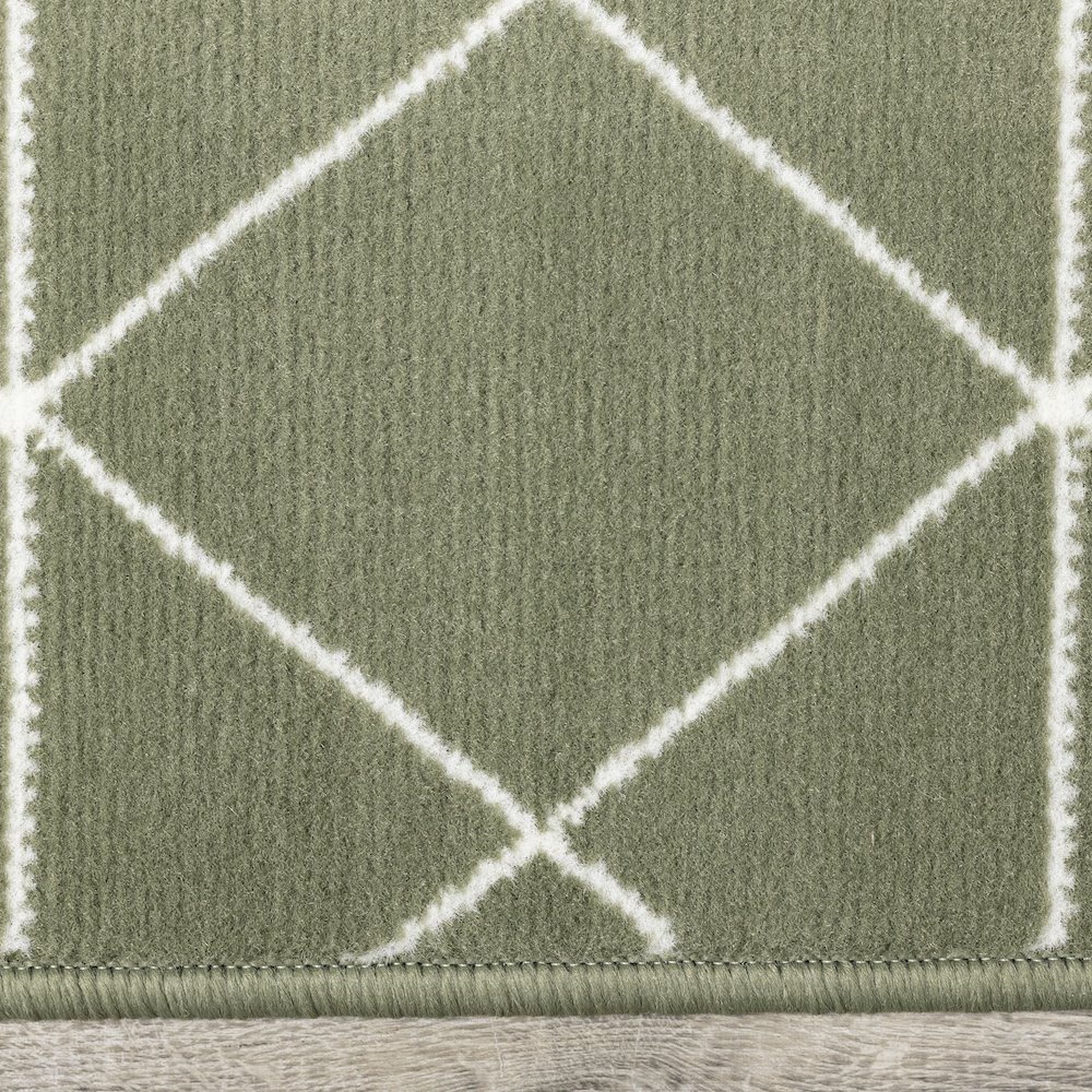 Functional Style Green Cream Geometric Rug, 4'7" x 6'7", 4'7" x 6'7". Picture 10