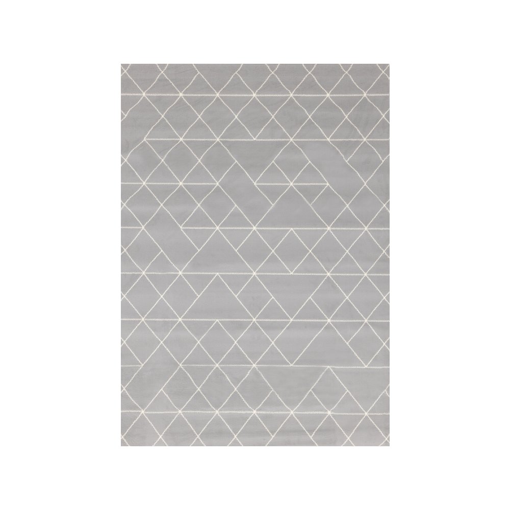 Functional Style Grey White Geometric Rug, 4'7" x 6'7", 4'7" x 6'7". Picture 1