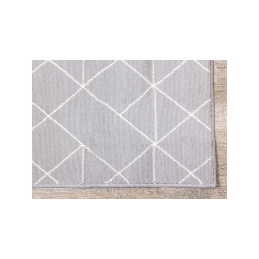 Functional Style Grey White Geometric Rug, 4'7" x 6'7", 4'7" x 6'7". Picture 6