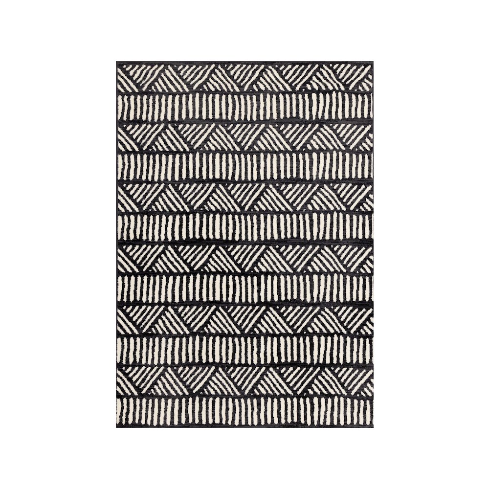 Functional Style Grey White Tribal Rug, 4'7" x 6'7", 4'7" x 6'7". Picture 1