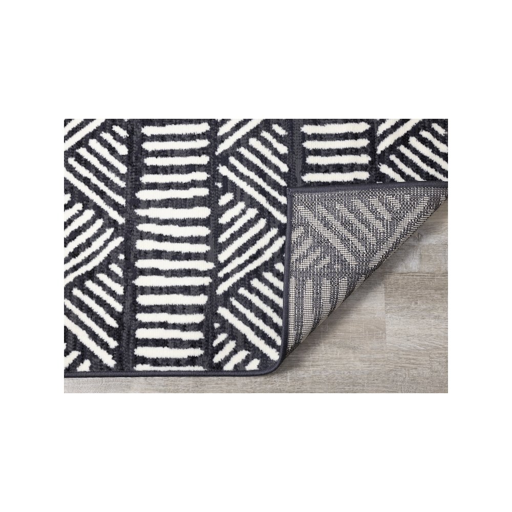 Functional Style Grey White Tribal Rug, 4'7" x 6'7", 4'7" x 6'7". Picture 7