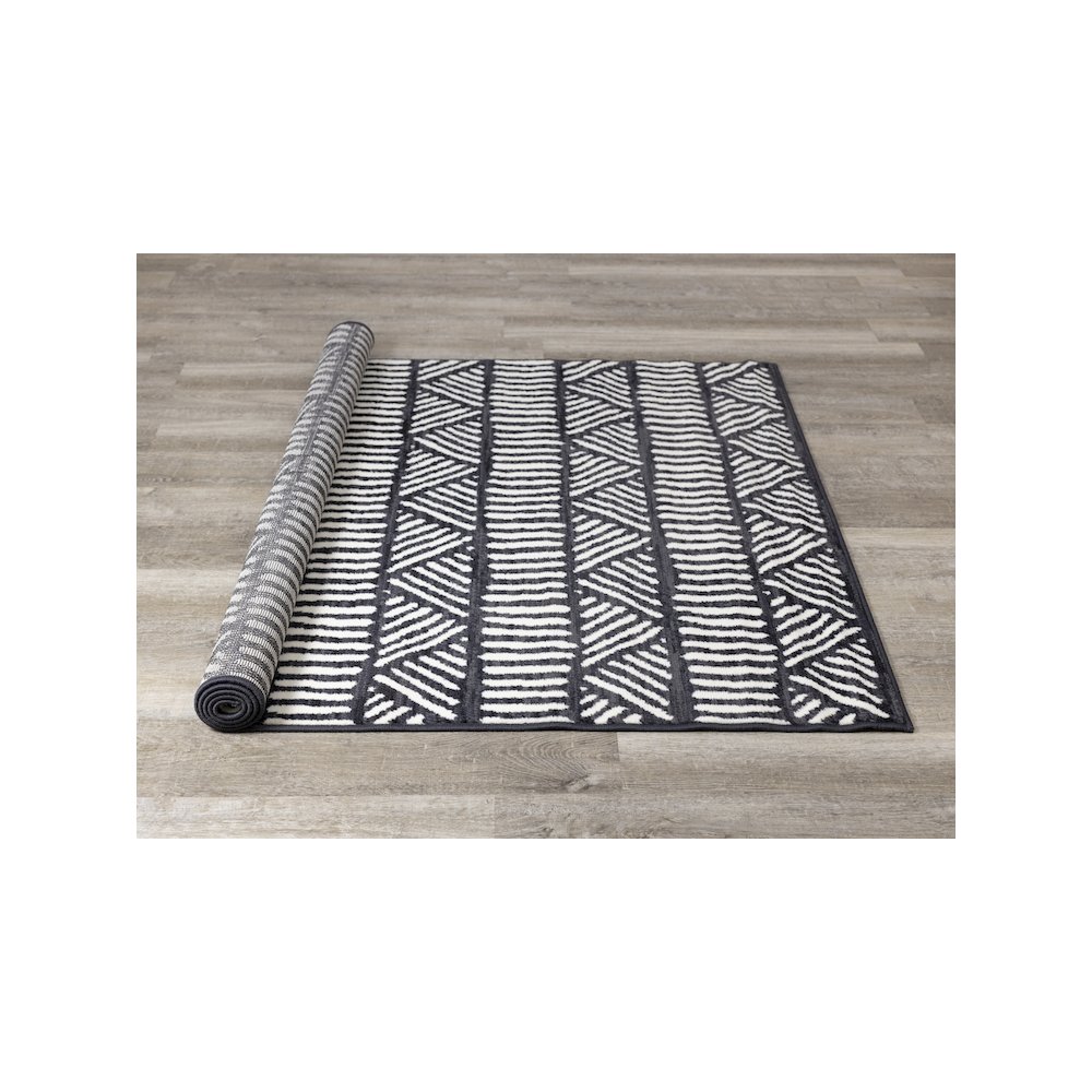 Functional Style Grey White Tribal Rug, 4'7" x 6'7", 4'7" x 6'7". Picture 8