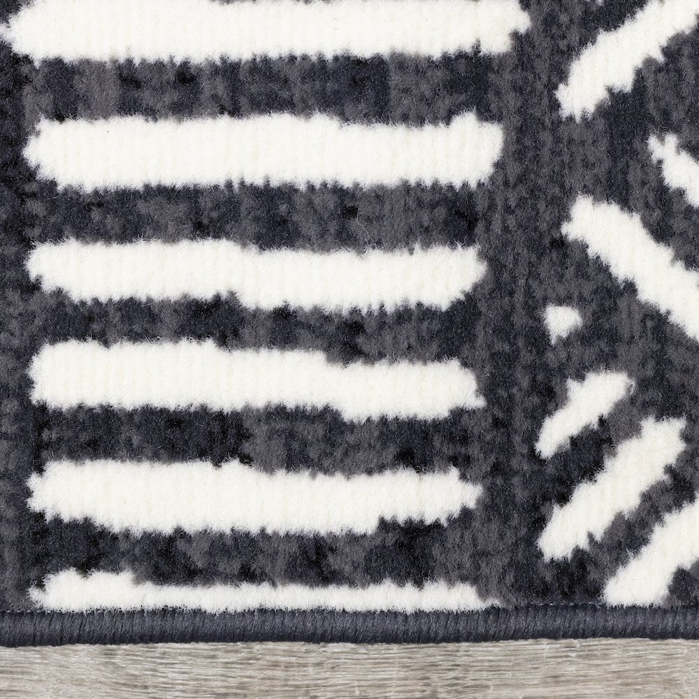 Functional Style Grey White Tribal Rug, 4'7" x 6'7", 4'7" x 6'7". Picture 10