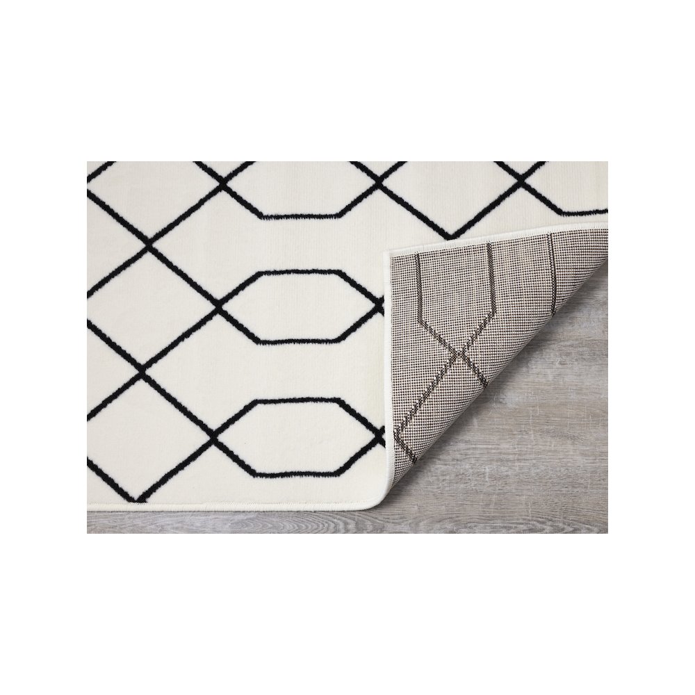 Functional Style Geometric Cream Black Rug, 4'7" x 6'7". Picture 7