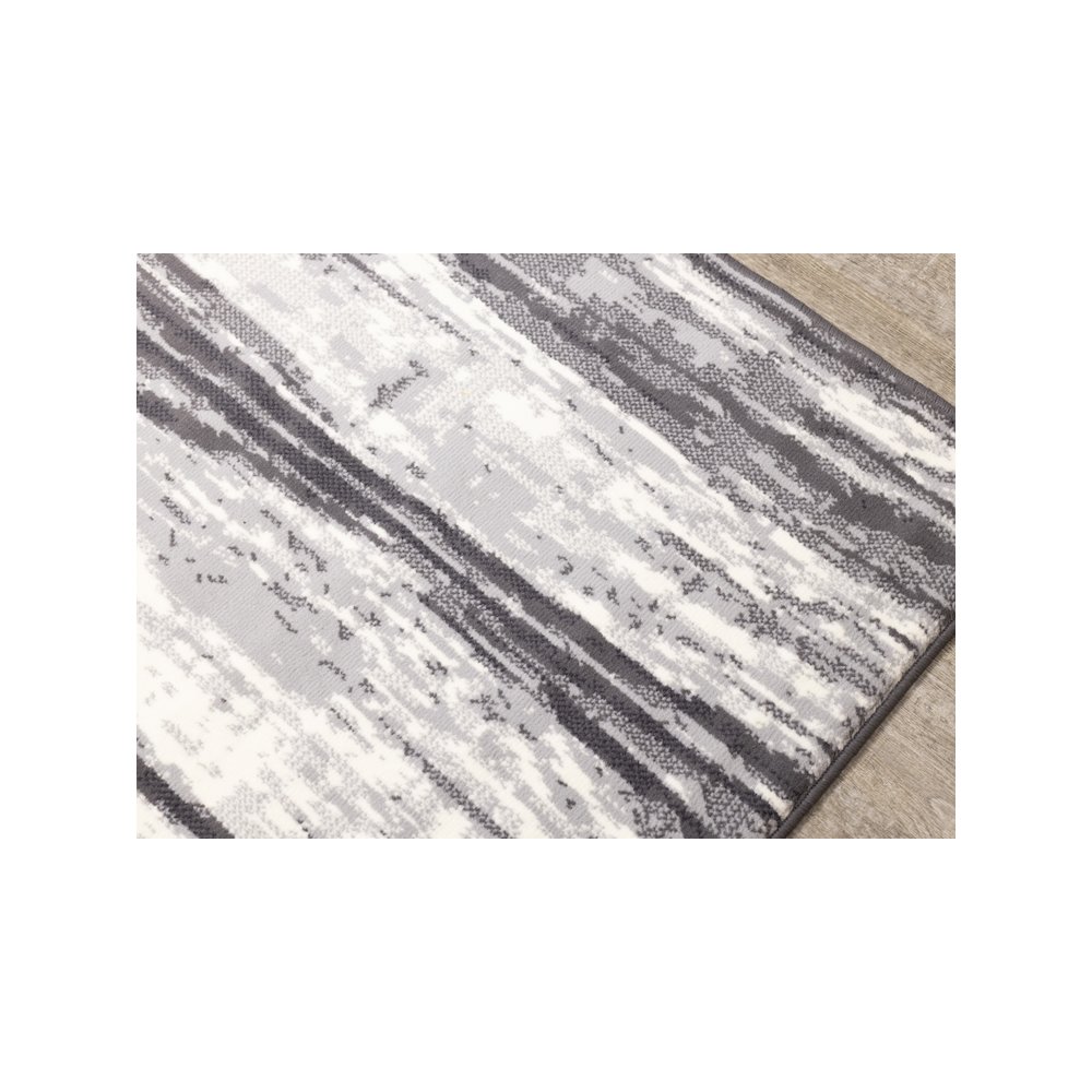 Functional Style Abstract Grey White Rug, 4'7" x 6'7", 4'7" x 6'7". Picture 4