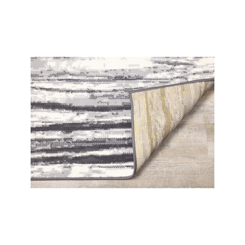 Functional Style Abstract Grey White Rug, 4'7" x 6'7", 4'7" x 6'7". Picture 7