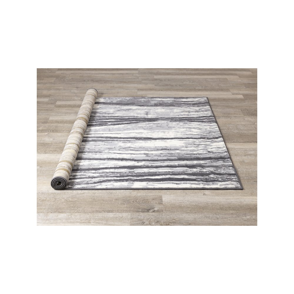 Functional Style Abstract Grey White Rug, 4'7" x 6'7", 4'7" x 6'7". Picture 8