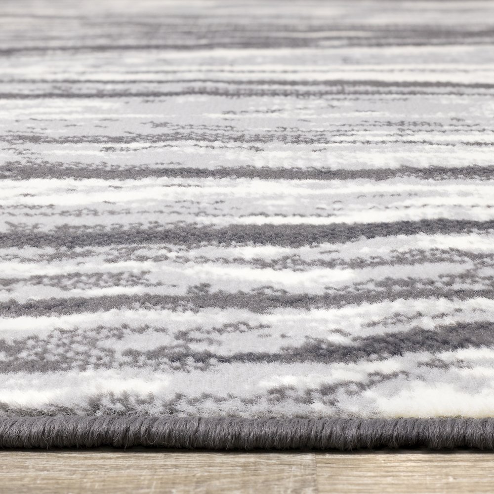 Functional Style Abstract Grey White Rug, 4'7" x 6'7", 4'7" x 6'7". Picture 5