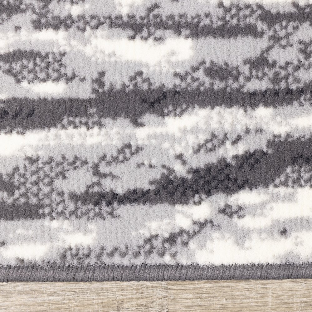 Functional Style Abstract Grey White Rug, 4'7" x 6'7", 4'7" x 6'7". Picture 10