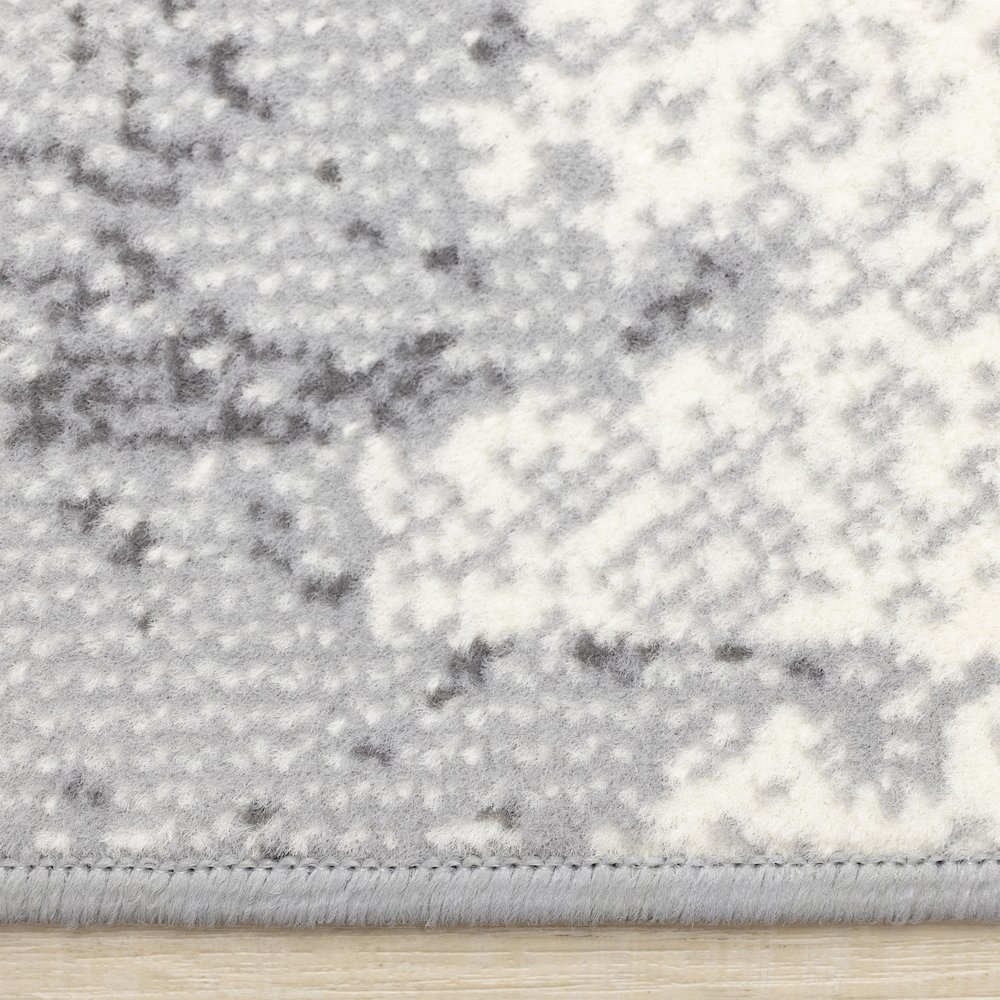 Functional Style Blue White Grey Abstract Rug, 4'7" x 6'7", 4'7" x 6'7". Picture 10