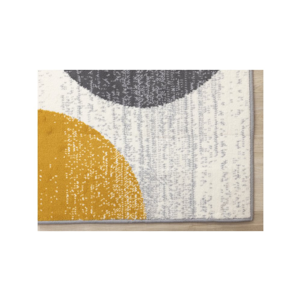 Functional Style Yellow Grey Geometric Blocks Rug, 4'7" x 6'7", 4'7" x 6'7". Picture 6