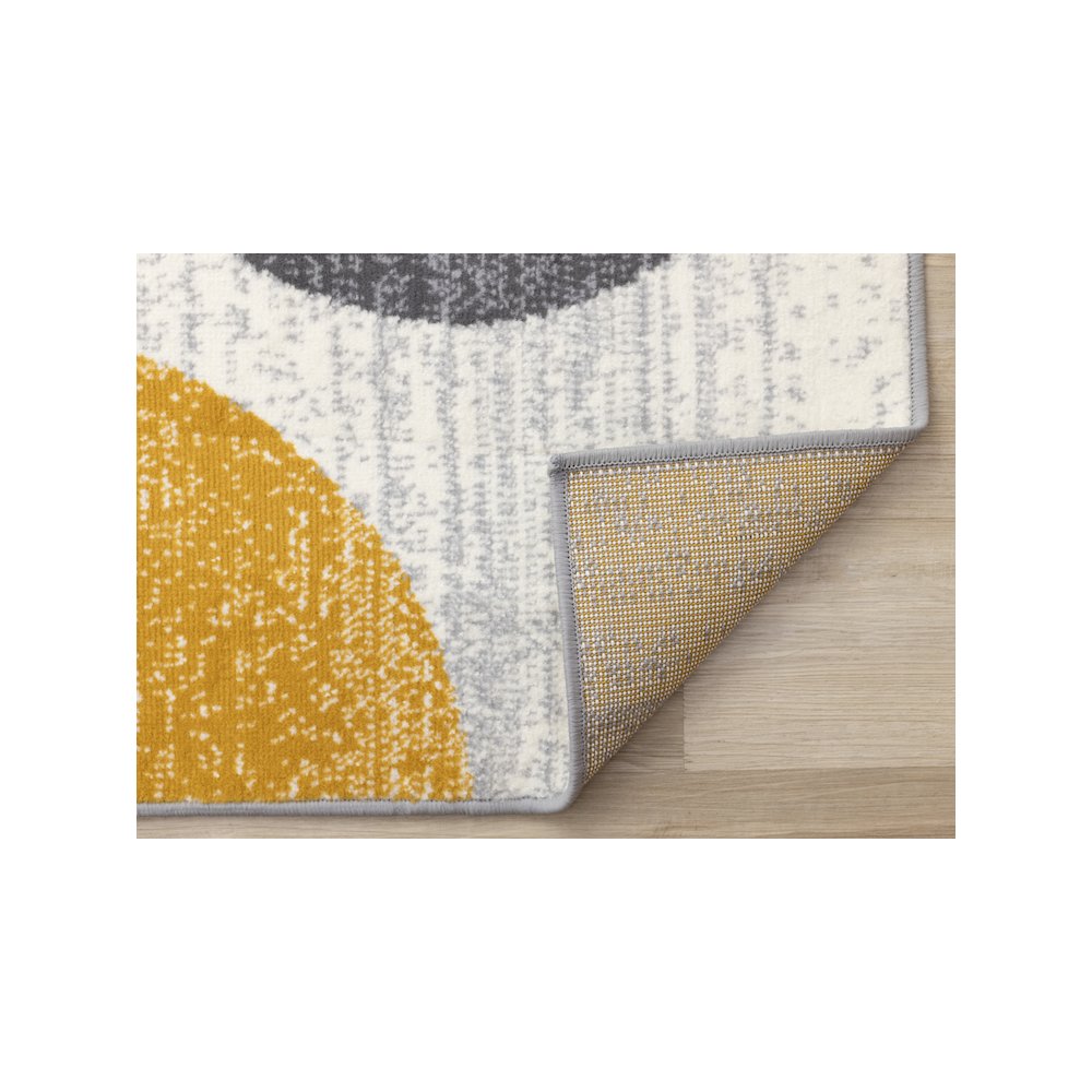 Functional Style Yellow Grey Geometric Blocks Rug, 4'7" x 6'7", 4'7" x 6'7". Picture 7