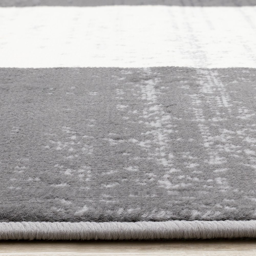 Functional Style Yellow Grey Geometric Blocks Rug, 4'7" x 6'7", 4'7" x 6'7". Picture 5