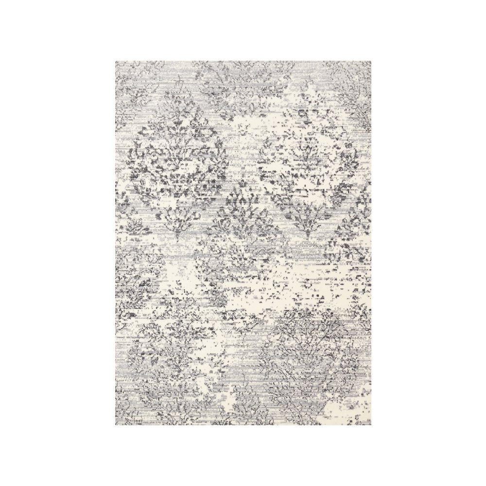 Functional Style Grey White Elegant Shapes Rug, 4'7" x 6'7", 4'7" x 6'7". Picture 1