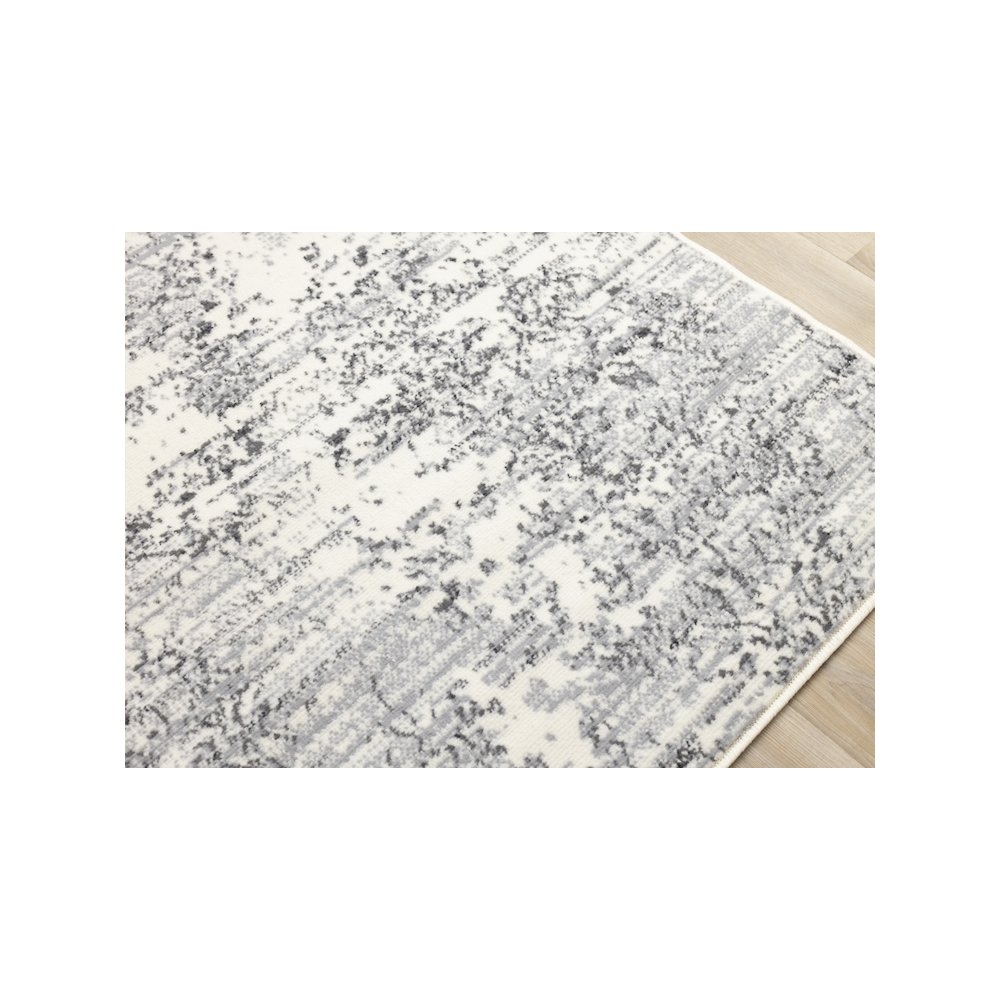 Functional Style Grey White Elegant Shapes Rug, 4'7" x 6'7", 4'7" x 6'7". Picture 4