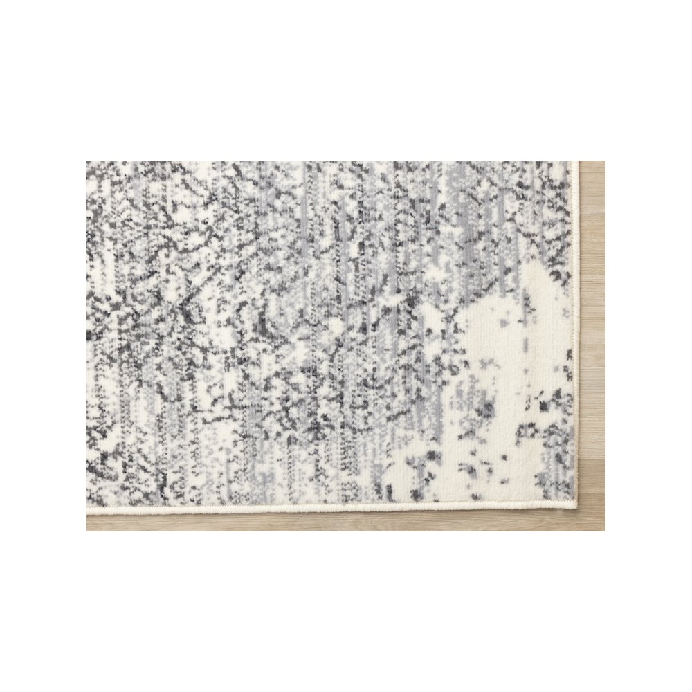 Functional Style Grey White Elegant Shapes Rug, 4'7" x 6'7", 4'7" x 6'7". Picture 6