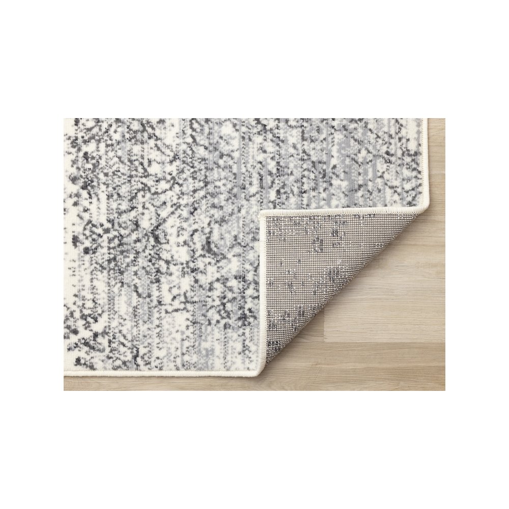 Functional Style Grey White Elegant Shapes Rug, 4'7" x 6'7", 4'7" x 6'7". Picture 7