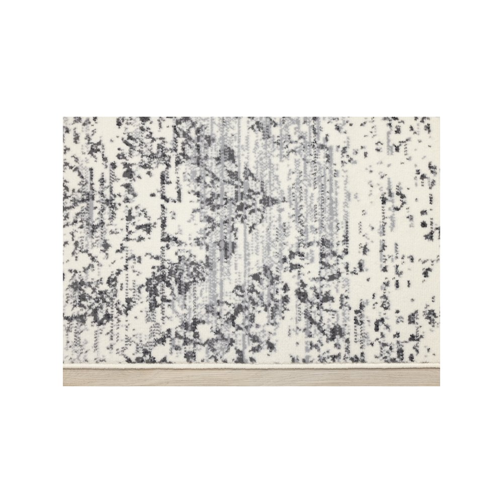 Functional Style Grey White Elegant Shapes Rug, 4'7" x 6'7", 4'7" x 6'7". Picture 9