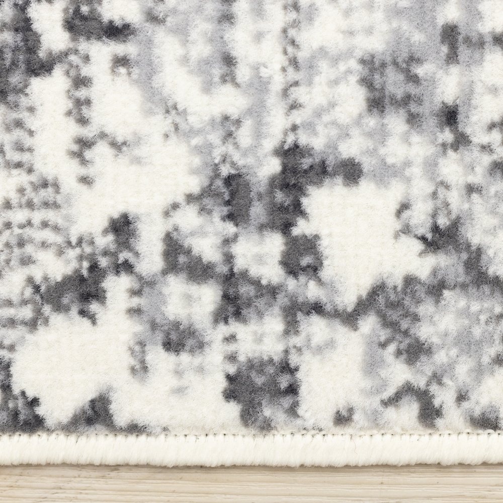 Functional Style Grey White Elegant Shapes Rug, 4'7" x 6'7", 4'7" x 6'7". Picture 10