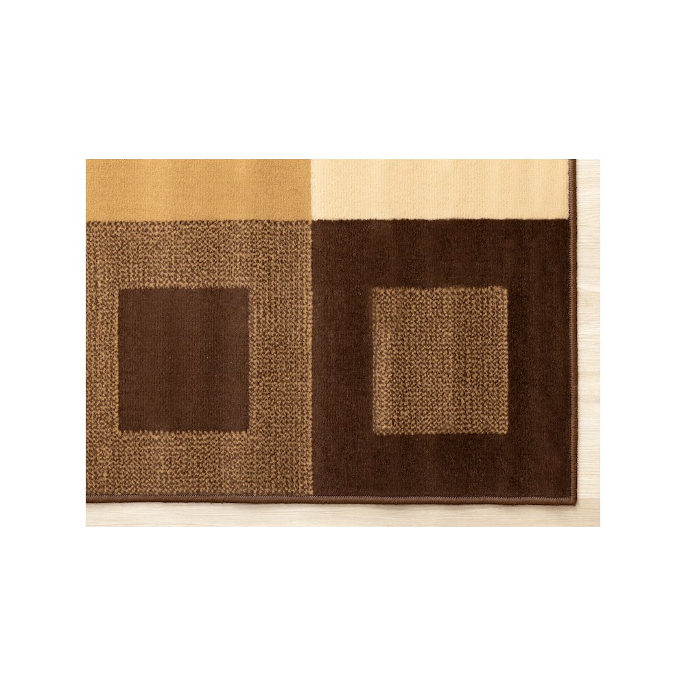 Functional Style Brown Beige Geometric Rug, 5'3" x 7'5". Picture 6