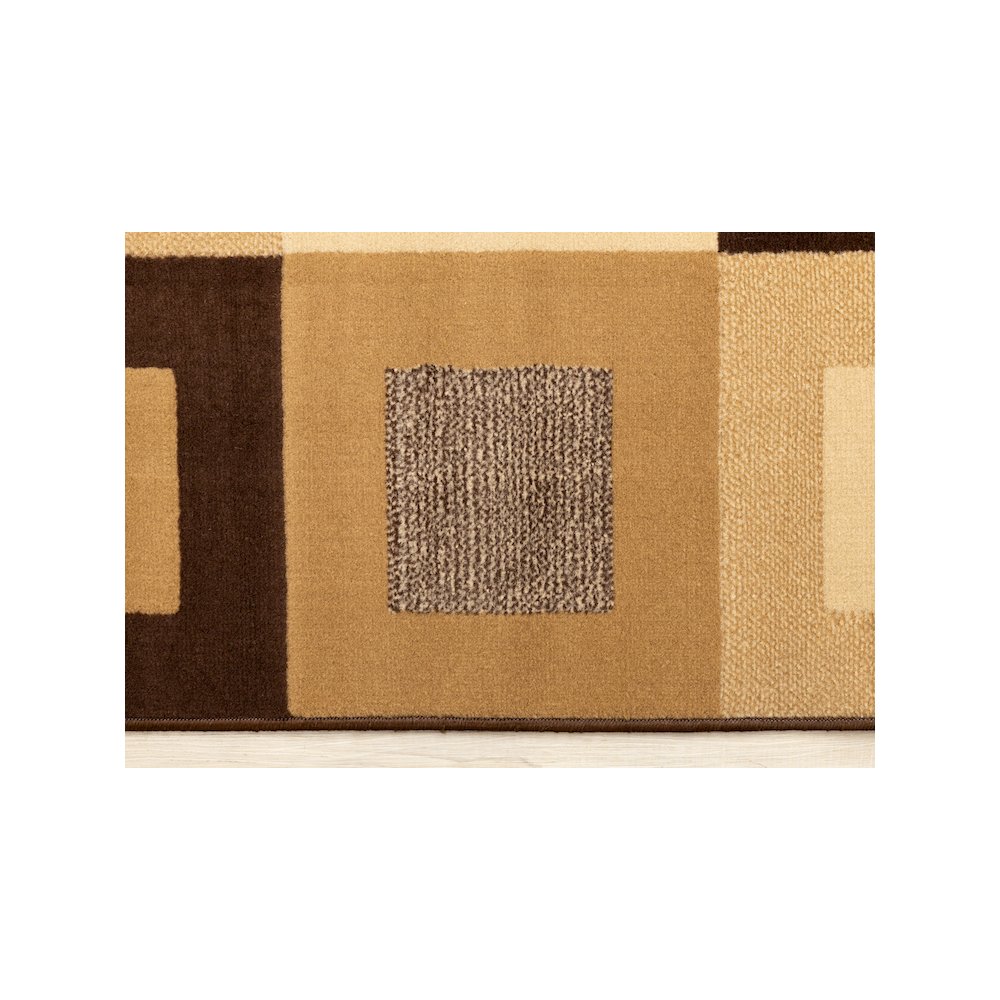 Functional Style Brown Beige Geometric Rug, 5'3" x 7'5". Picture 9