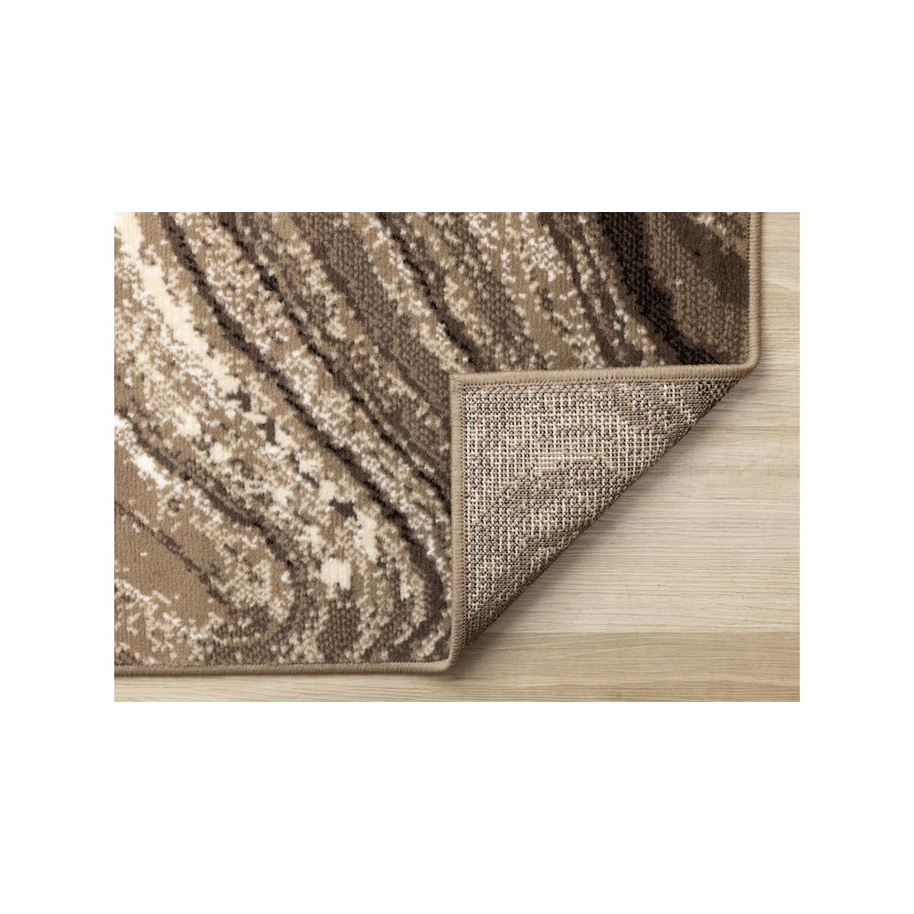 Brown Cream 5x7 Area Rug, Neutral Abstract Carpet for Living Room Comfort. Picture 7