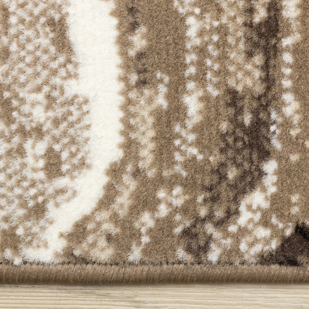 Brown Cream 5x7 Area Rug, Neutral Abstract Carpet for Living Room Comfort. Picture 10