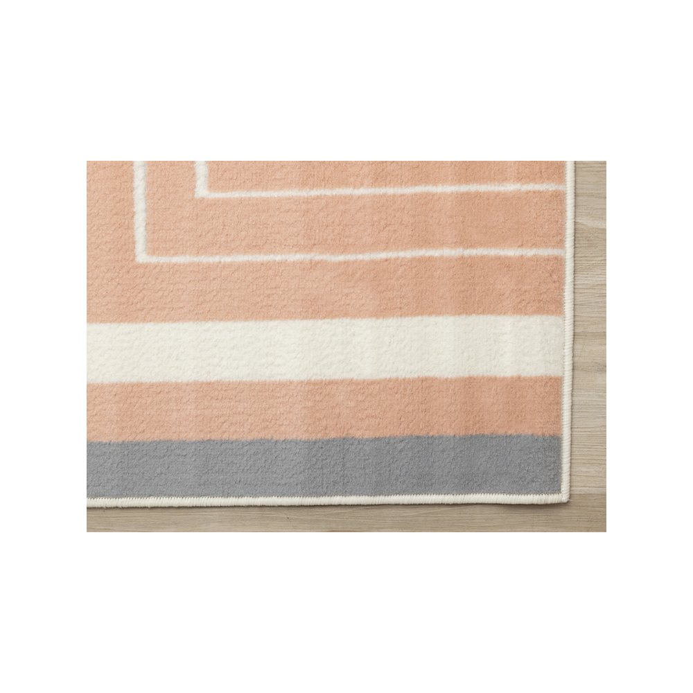 Functional Style Pink Grey White Modern Lines Rug, 5'3" x 7'5". Picture 6