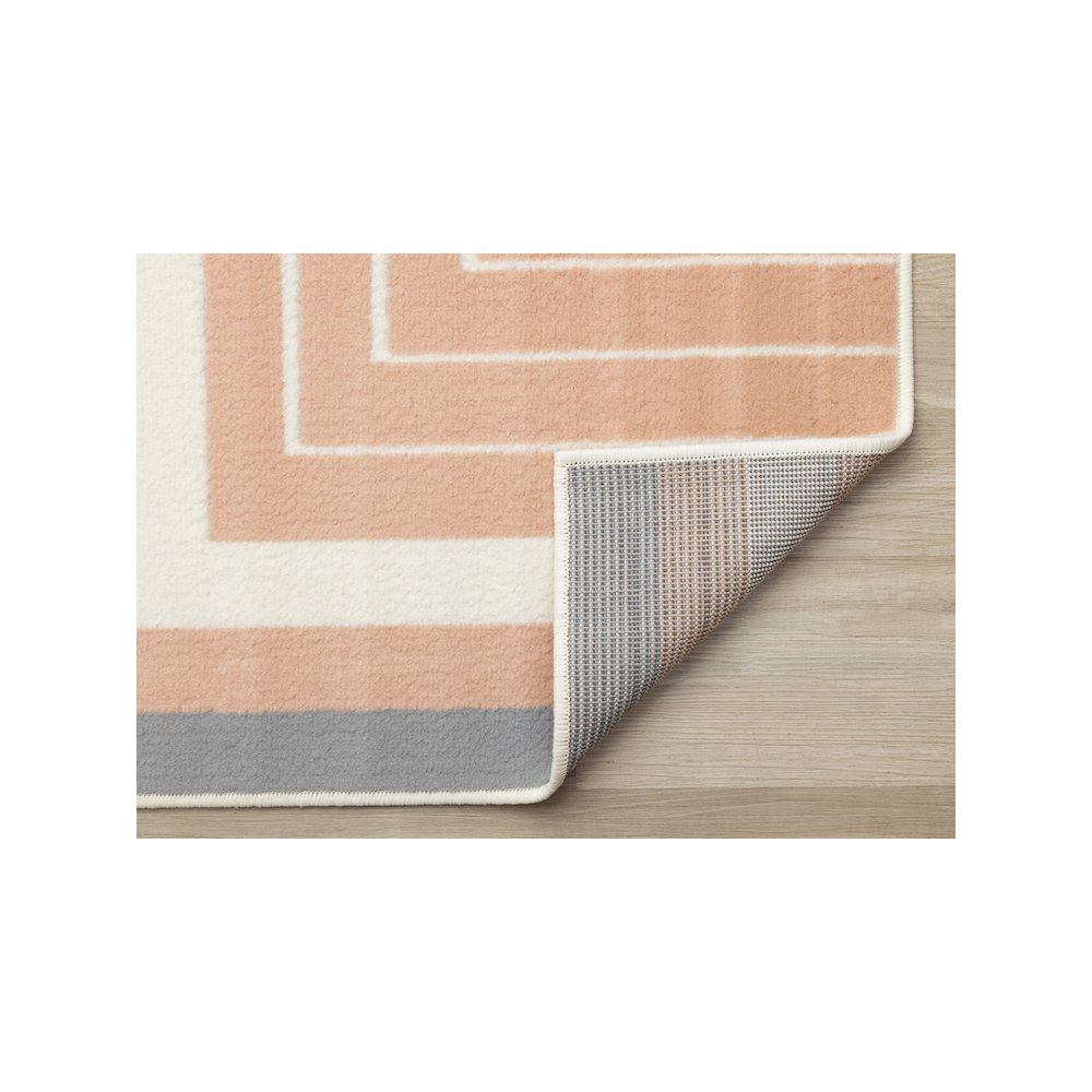 Functional Style Pink Grey White Modern Lines Rug, 5'3" x 7'5". Picture 7