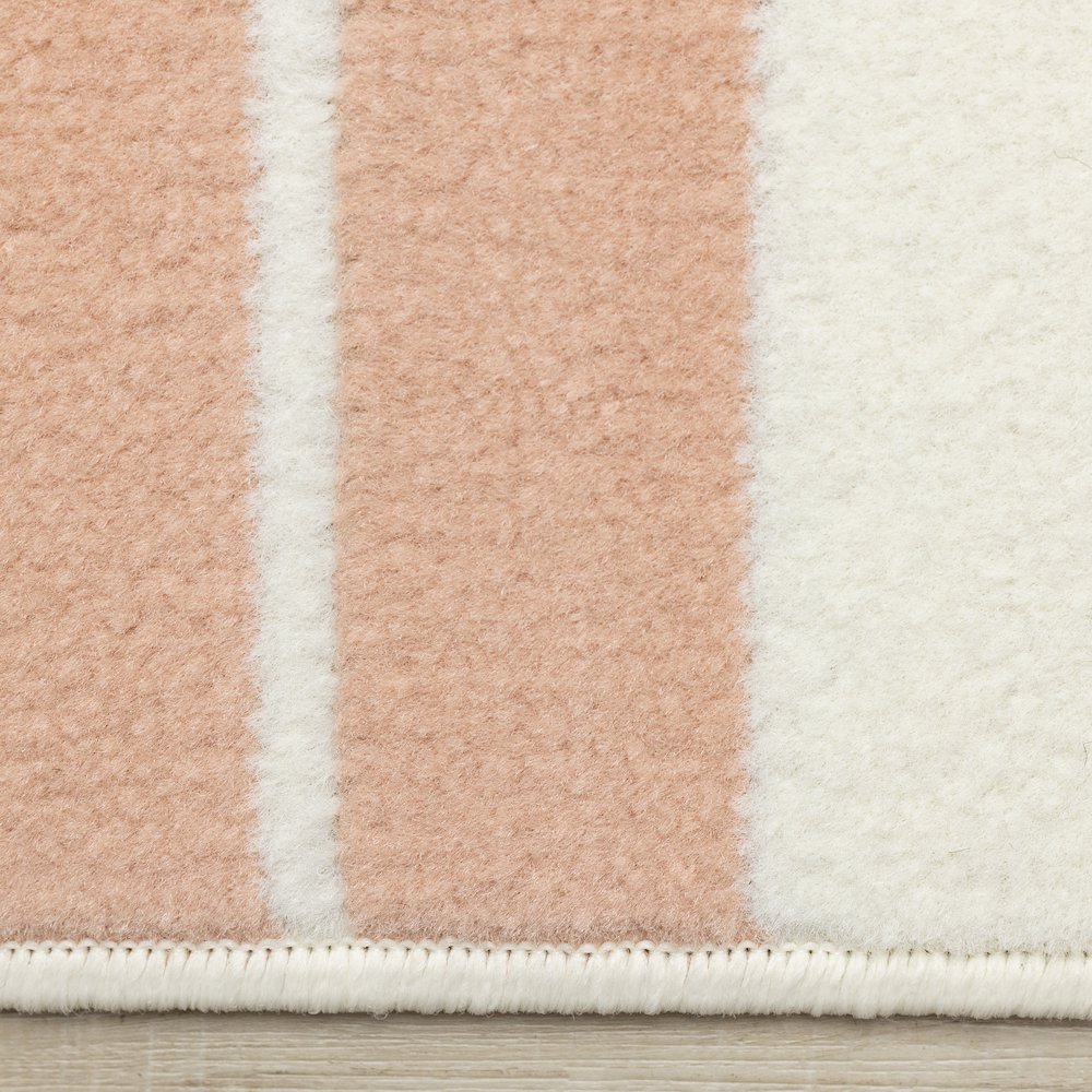 Functional Style Pink Grey White Modern Lines Rug, 5'3" x 7'5". Picture 10