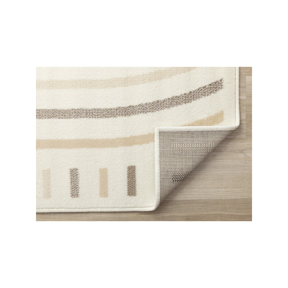Functional Style Cream Beige Curves Rug, 5'3" x 7'5". Picture 7