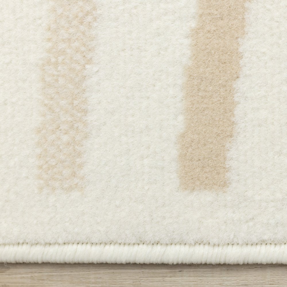 Functional Style Cream Beige Curves Rug, 5'3" x 7'5". Picture 10