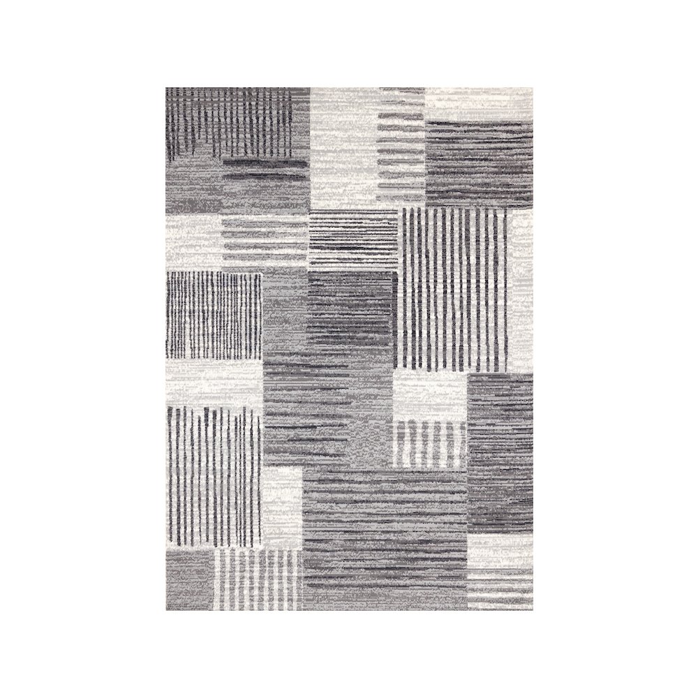 Modern Abstract Striped Rug in White Grey Black Design, 5x7 Area Rug for Home. Picture 1