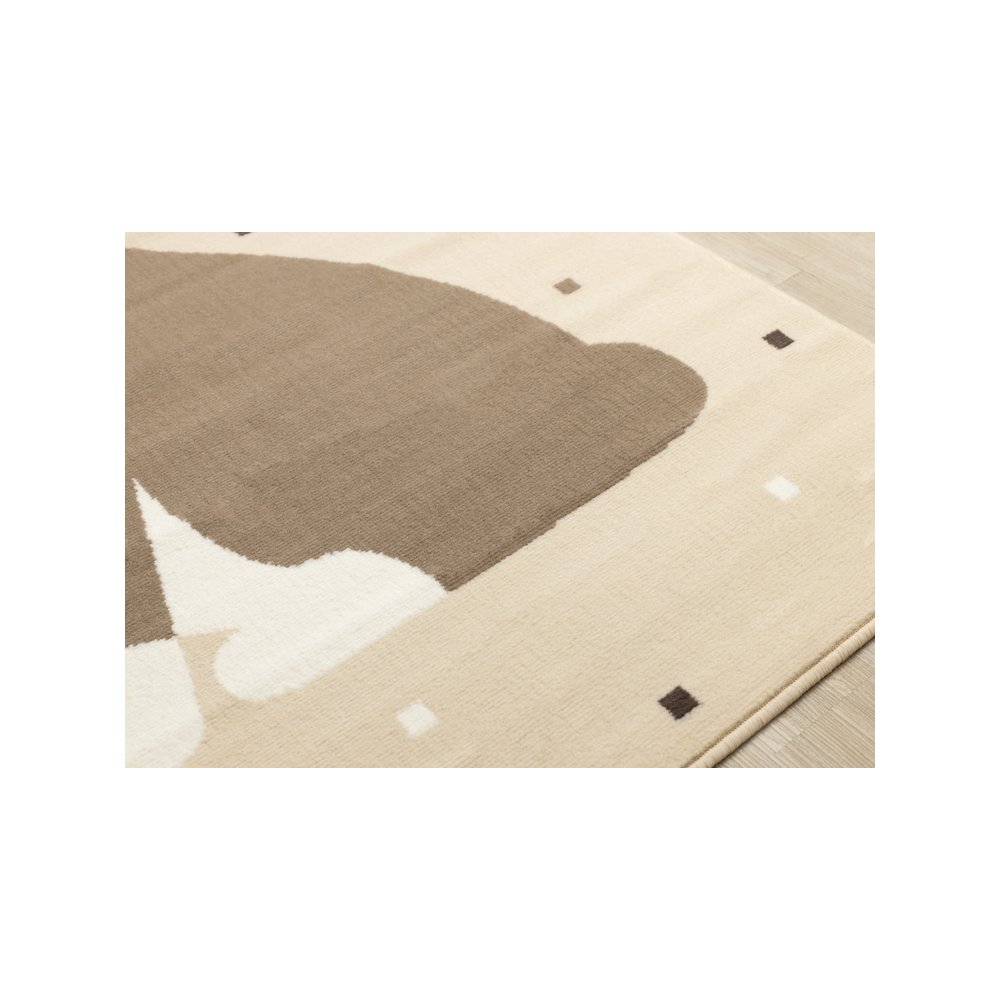 Functional Kids Beige Brown Swaggy Dog Area Rug, 3'11" x 5'7". Picture 4
