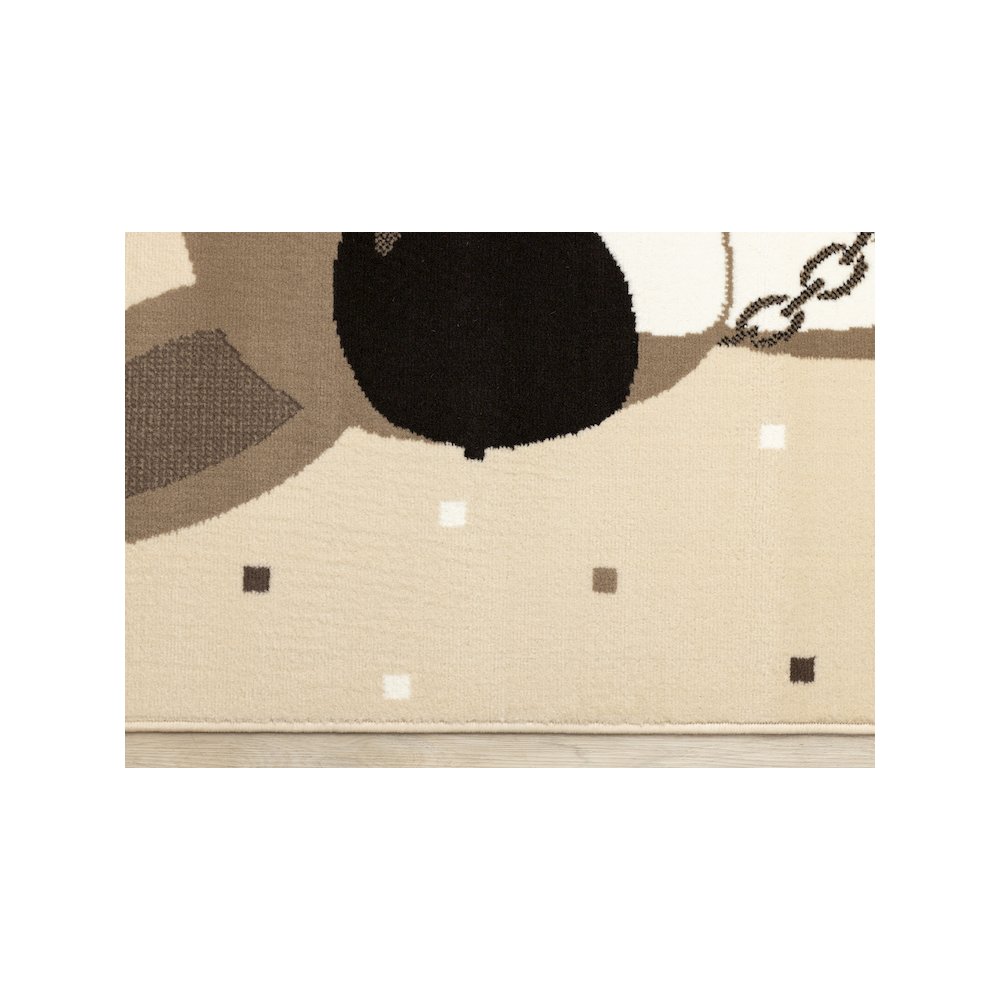Functional Kids Beige Brown Swaggy Dog Area Rug, 3'11" x 5'7". Picture 9