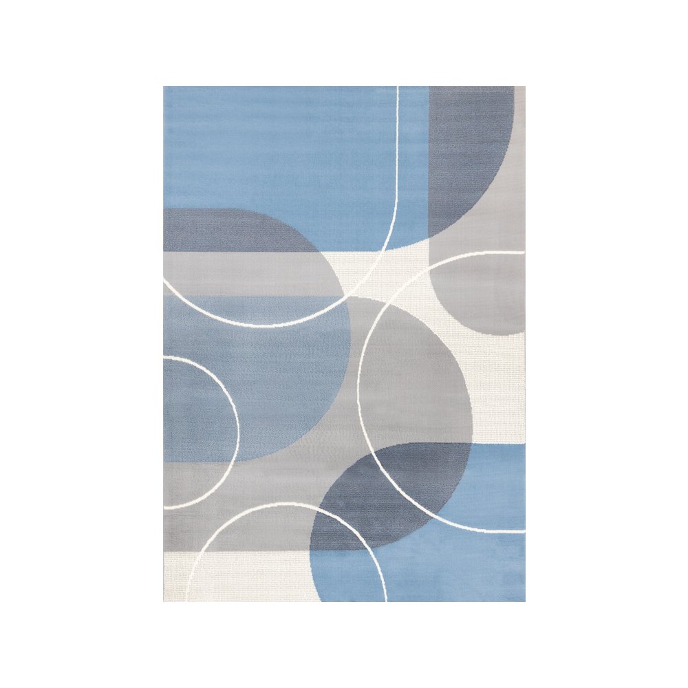 Blue Grey 5x7 Area Rug, Modern Abstract Carpet for Living Room Comfort. Picture 1